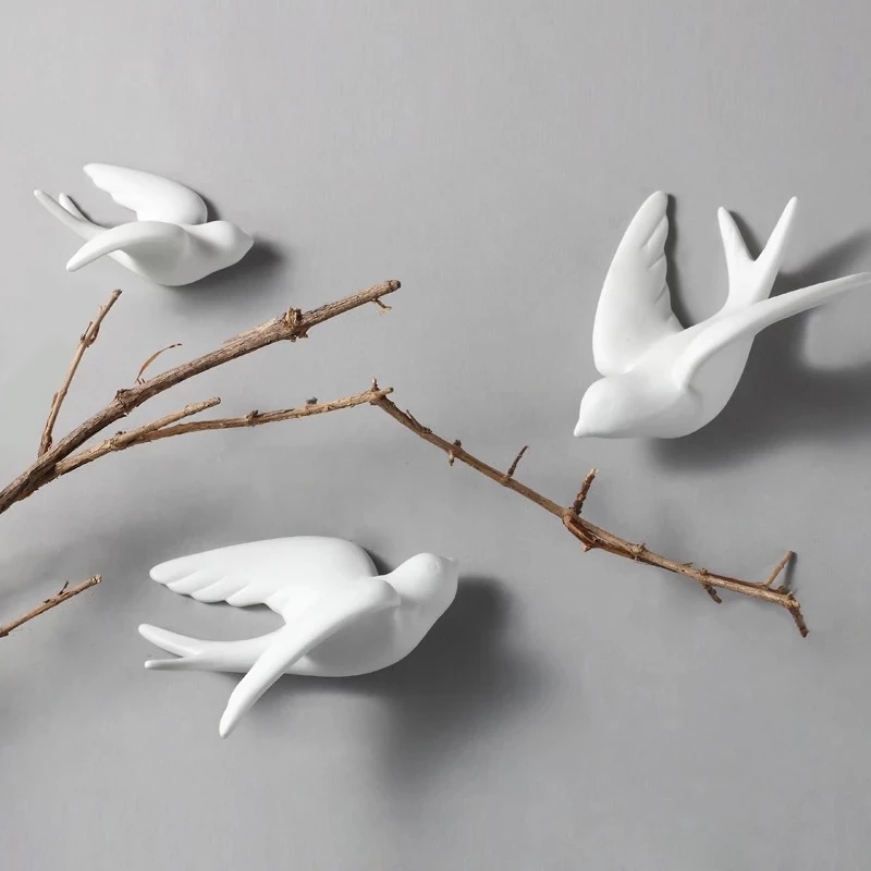 Background Resin Art - Pájaros de cerámica creativos para colgar