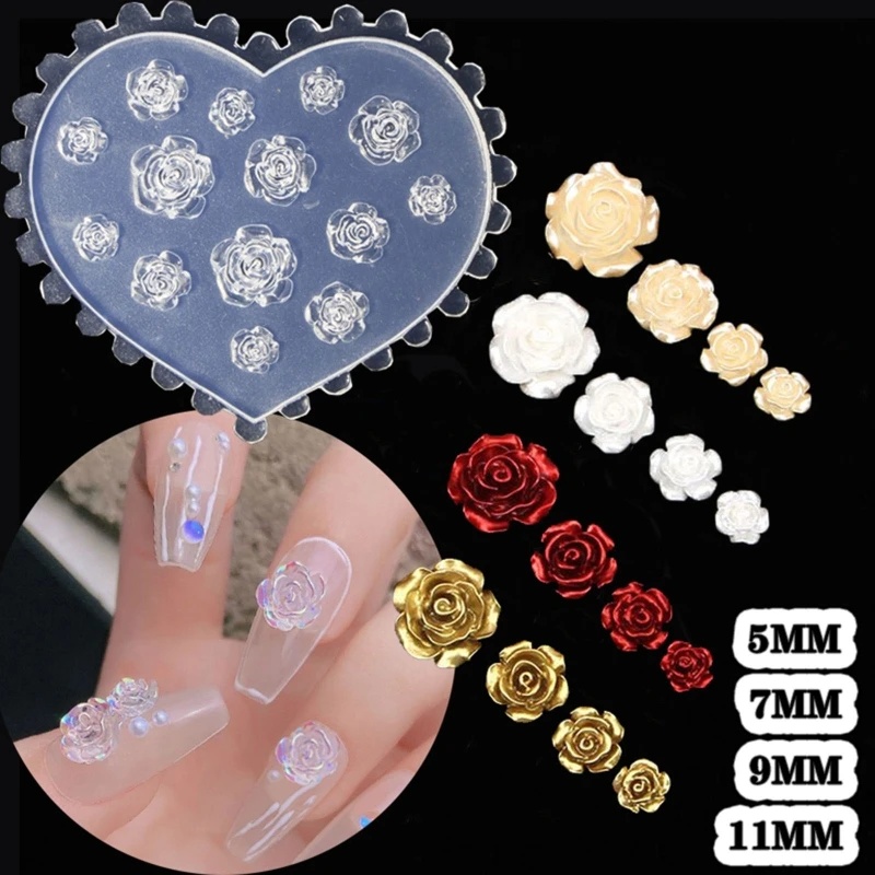 Resin Art For Rose - Decoraciones de Uñas con Flores 3D,
