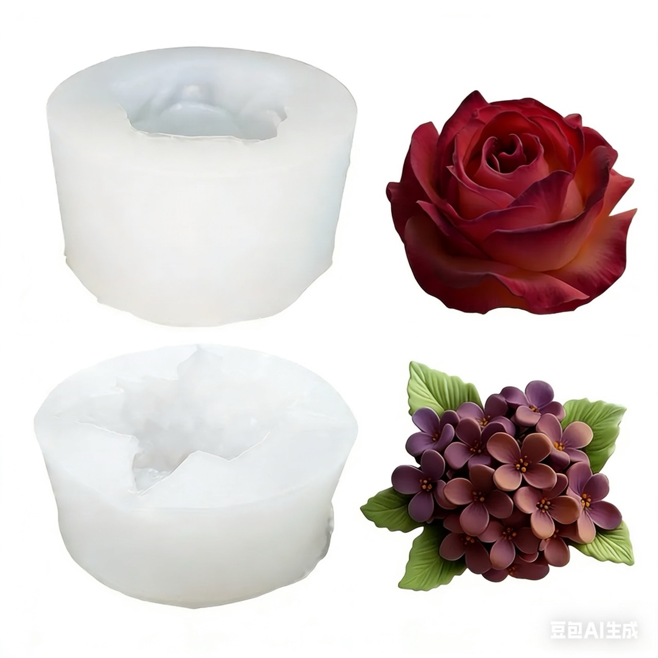Resin Art For Rose - 2 piezas de moldes de silicona