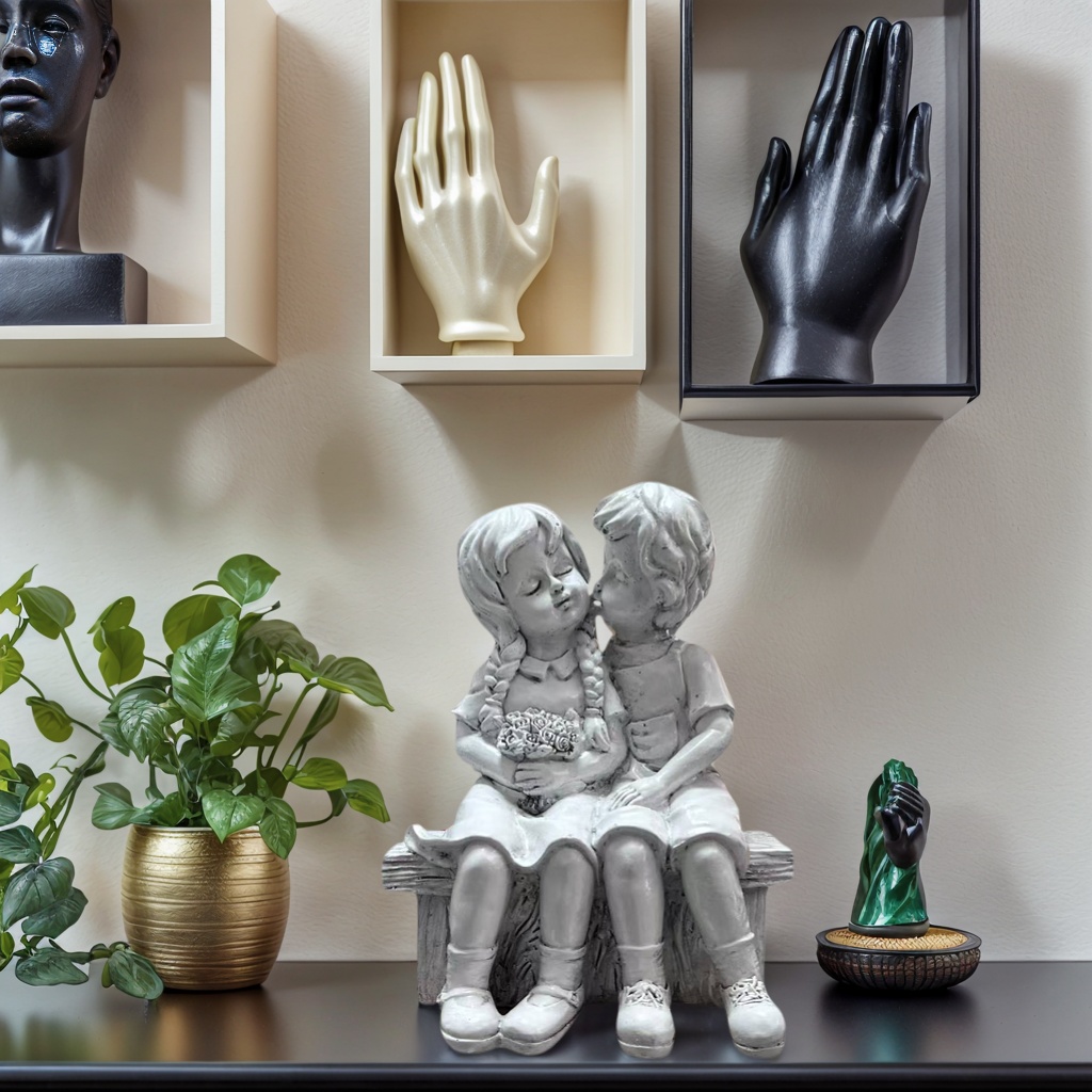 Resin Art Aesthetic - Linda estatua de resina de niño