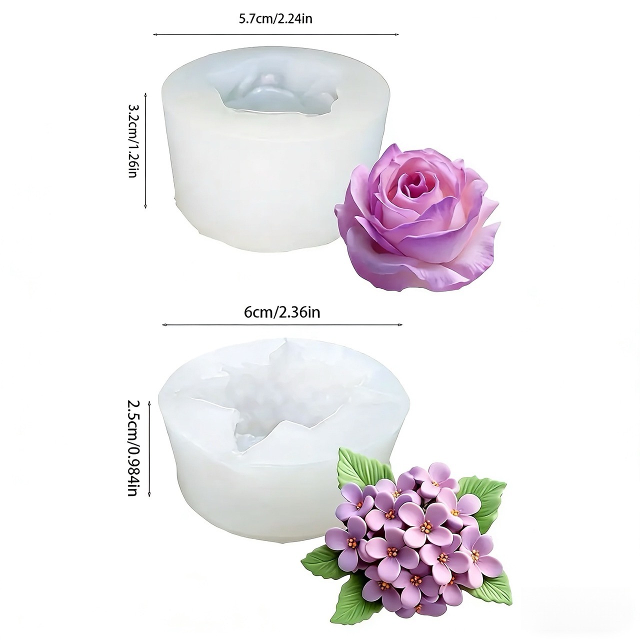 2 piezas de moldes de silicona - Resin Art For Rose reseña y precio